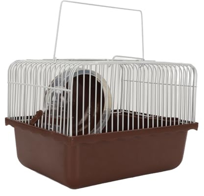 Hamsterkäfig, Tragbarer Lebensraum für Mäuse und Ratten mit Laufrad, Wasserflasche, Futternapf, Atmungsaktiver Haustierkäfig, Tierlebensraum für Meerschweinchen, Igel, Kaninchen