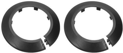 sourcing map 2Pcs Flange Pipe Cover Decoration with 63mm Outer Diameter, PP Plastic Radiator Escutcheon, Buckle Type Round Water Pipe Drain Line Cover, Black