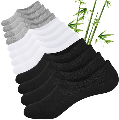 Cirorld Bamboo No Show Socks for Men & Women, 6 Pairs, Non-Slip | 30% bamboo invisible liner socks with breathable mesh, seamless toe and silicone heel grips; for trainers and loafers.
