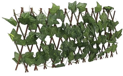 Topiaire artificiel imperméable - Plante de haie - Clôture brise-vue pour l'extérieur - En plastique de soie - 200 x 28 cm - Feuilles de Virginie