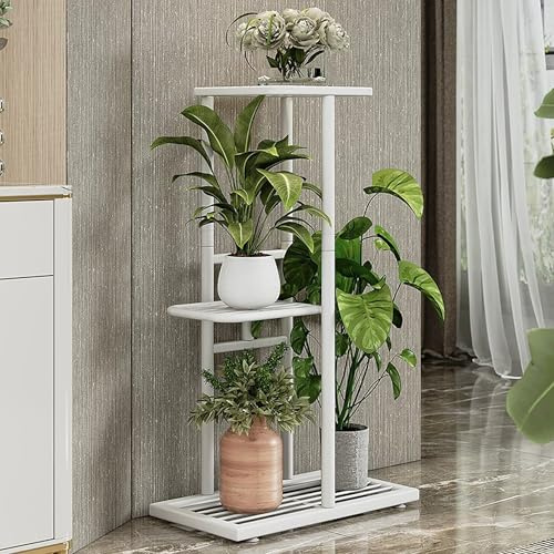 imuounl 3 Tier Metal Plant Stand Indoor Outdoor, Plant Shelf for Multiple Flower Stand Pot Holder, Storage Corner Shelf for Garden Patio Living Room Balcony