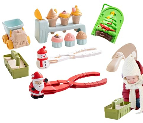 Fruusv Snow Ball Maker Mold, Snow Brick Maker Snow Molds, Snow Block Maker | för barn, snöformare molds utomhus kul, kampverktyg för vinter, utomhus sand och snöleksaker, klipptillverkarverktyg,