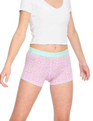 Modibodi Boyshort Period Pants for Teenage Girls Womens Cotton Undies Moderate-Heavy 15ml absorbency Bubblegum Purple Y14-16