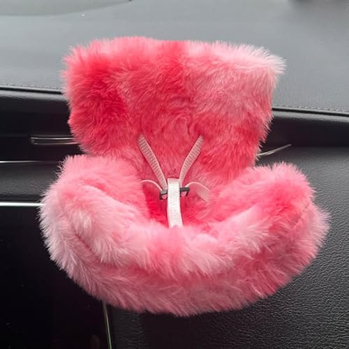 NUJOLI Car Seat with Soft Furry Cushion for 10-17cm Dolls Accessories, Car Air Vent Decor, Includes Seat Leg for Desktop Display