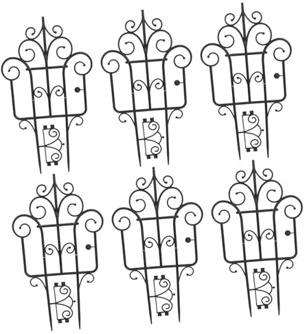 UPKOCH Lot De 6 Clôtures Décoratives De Jardin en Plastique Cloisons De Séparation pour Cour Bordures De Jardin en Plastique Bordures De en Polypropylène Noir