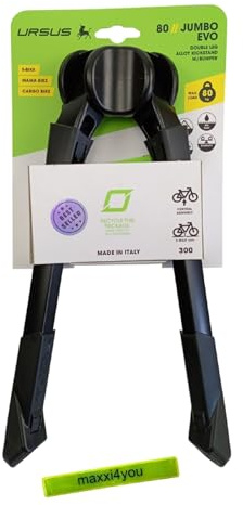 maxxi4you Ursus Jumbo Evo - Cavalletto doppio per bicicletta da 28 pollici, colore: Nero