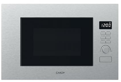 Candy CA38FL7NWBX - Microonde da incasso, capacità: 20 litri, forno a microonde: 800 W, grill: 1000 W, in acciaio inox