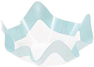 Contenitore piccolo in PET Celeste Perlato - Ciotola COPPA in plastica TRASPARENTE con Bordo Celeste - per caramelle, marshmallow, dolci, confetti ecc. - Addobbo, decorazione tavola torta, buffet ecc.