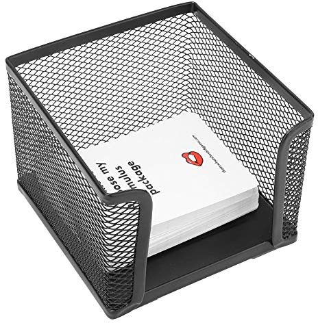 Scatola per appunti appiccicosa, portaoggetti per memo in rete organizzatore per forniture da ufficio per scuole domestiche, 3,1x4,1 pollici, nero