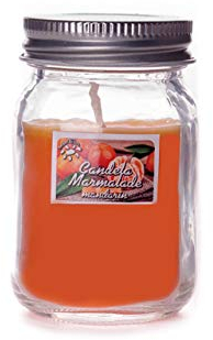 BIANCHERIAWEB Candele Profumate in Barattolo di Vetro Modello Marmalade in Varie Fragranze Candela Mandarino