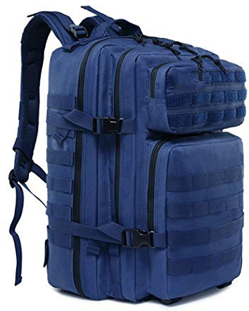 Mochila táctica Militar de 45L, Bolsa de Asalto del ejército, Senderismo para Acampar Mochila de Caza, Mochila de Viaje a Prueba de Agua al Aire Libre Navy Blue