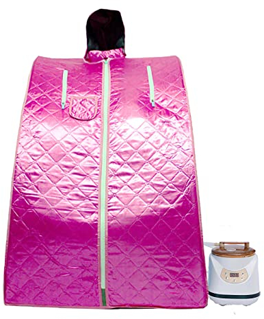 KOVFBRO Tienda de Sauna Sauna portátil en casa Sauna Sauna de Vapor residencial Personal 220V 2.8L 1500W (1,5 años de garantía) Rosa