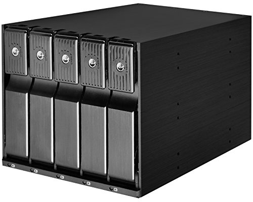 Silverstone Technology SST-FS305-12G Strapless 3 x 5.25 Inch Aluminium Hot Swap Hard Drive Caddy for 5 x 3.5 Inch SAS-12G/SATA-6G HDDs or SSDs with Metal Lock on Each Sliding Door