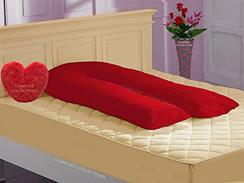 Comfort Collections Housse de coussin en forme de U pour maternité, allaitement, grossesse, traversin (housse en U rouge de 2,7 m uniquement)