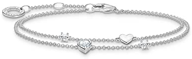 Thomas Sabo Armband mit Herzen und weiße Steine 925 Sterlingsilber A2057-051-14