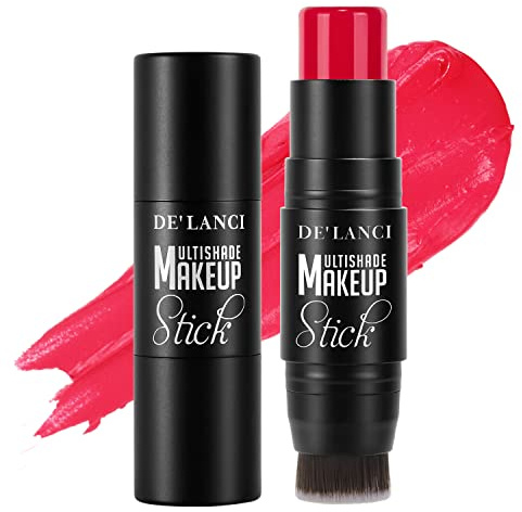 2022 New 3 In 1 Cream Blush Stick for Cheeks & Lips & Eyeshadow in a Waterproof Smooth Moisturizing Creamy Formula,Buildable Lightweight Cream Blush Makeup Stick with Biuld-in Brush,Easy to Use,Hickey