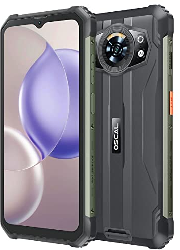 OSCAL S80 Outdoor Handy ohne Vertrag 13000mAh Akku, Helio G85 6GB+128GB, IP68/IP69K Wasserdicht Smartphone Android 12, 6,58'' FHD+ Display, ArcSoft®12MP Triple Kamera, GPS NFC Reverse-Charge Schwarz