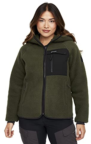 RevolutionRace Sherpa Hoodie für Damen, Outdoor Fleecejacken perfekt für Wanderungen und Outdoor-Abenteuer, Forest Night, S