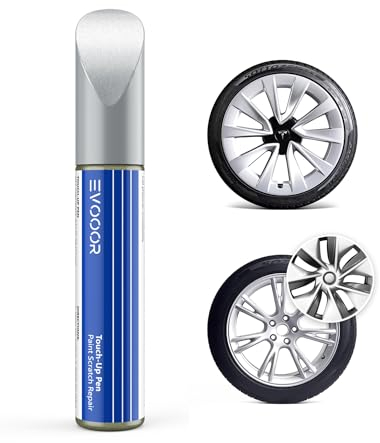 EVOOOR Tesla Lackstift Auto- DIY Felgen Reparaturset Mit Farbe Matched Touch Up Farbe für Modell 3 19 Zoll/Modell Y19 Zoll(Sternenlicht-silber)