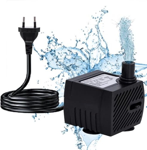 mizikuu Mini Pompe à Eau Submersible, Ultra Silencieuses Pompes à Eau Avec Câble d'Alimentation De 1,5 m, 200L/H, Ajustable Pompe Aquarium, Petite Pompe Submersible Pour Aquarium, Étang, Fontaine