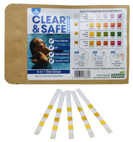 Clear & Safe 4-in-1 Pool and Spa water testing strips