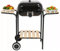 Portable BBQ Grill Charcoal, Carrying Handle, for Outdoor Barbecue Cooking, Hambur 18 inch BBQ Grill Charcoal Grills with Wheels Stand & Wooden Wings Shelf Caravan Camping Black