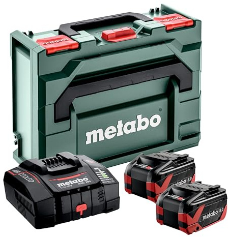 metabo Basis-Set, 2X LiHDX 8.0 Ah Metabo Akkus & Schnellladegerät ASC 290