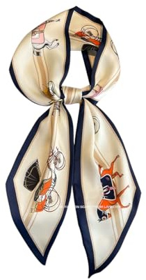 Livrerpi Double-sided Satin Silk Scarf Fashion Handbag Accessories Long Hair Head Neck Scarf 5.12 x 59inch 50