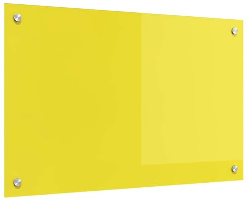 vidaXL Küchenrückwand Gelb 80 x 50 cm Gehärtetes Glas, Moderne Küchenrückwand, langlebiger hitzebeständiger Glas-Schutz, schlankes Upgrade für den Kochbereich, minimalistisches Schutzpanel