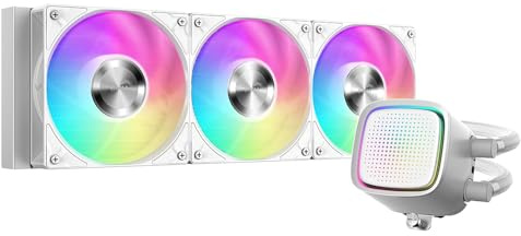 SAMA L50 Refrigeración Líquida CPU AIO 360mm ARGB, Bomba Infinity Mirror Dot-Matrix, Ventiladores PWM 28mm, Rodamiento Hidráulico, Compatible con Intel LGA 1851/1700 & AMD AM5/AM4 - Blanco