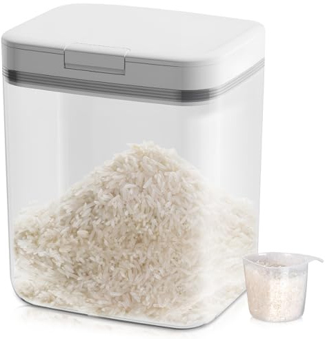 Zuxbolf Tanica Contenitore Alimentari per Cereali con Coperchio Ermetico da 5.5L,Scatola di Conservazione per Cibi,Serbatoio per Alimenti Sfusi,Contenitore per Conservare Alimenti, Farina, Riso