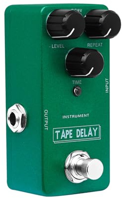 Fockety Pédale D'effets de Guitare électrique, Retard de Distorsion du Ruban avec Signal de Signal Sec Analogique Délai Numérique pour les Signaux Déformés Propres le Boîtier en Métal