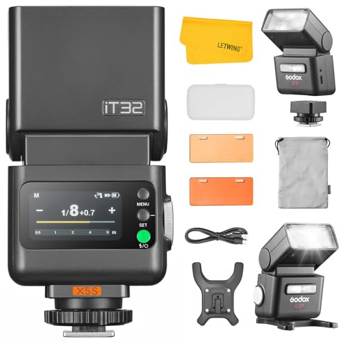 GODOX IT32 TTL Camera Flash with X5S Wireless Flash Trigger for Sony, 2.4G Wireless Flash HSS 1/8000s, Built-in Receiver & Lithium Battery, 510 Full Power Flashes, LED Modeling Light, Magnetic Hotshoe