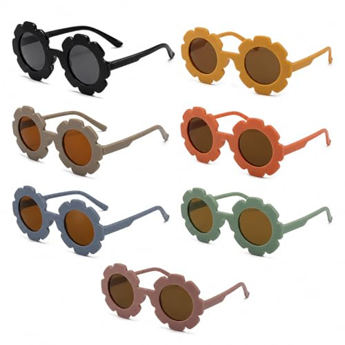 ZMYueda 7Pcs Flower Glasses, Baby Sunglasses, Newborn Sunglasses for Holiday Outdoor