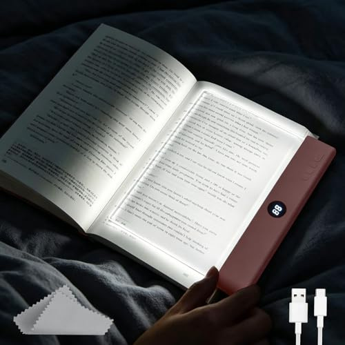 CHENBOOW Lampada da Lettura a LED,Luce Piatta a LED,Lucina Portatile per Leggere,Lampada Libro Piatta,Generico Luce per Libri a LED Intelligente,per Leggere a Letto