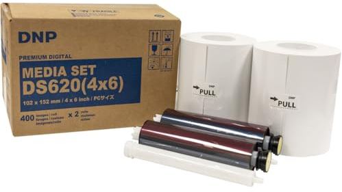 DNP 4x6 Dye Sub Media for DS620A Printer, 400 Prints Per Roll, 2 Piece