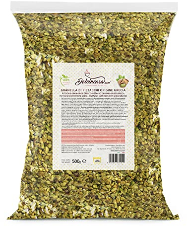 Dolcincasa.com Pistachos Granulados Origen Grecia Ideal Pastelería Sin Gluten Apto para uso Doméstico y Profesional 500gr