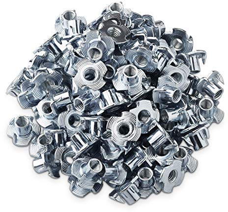 100 x Einschlagmutter M6 x 10 x 18 mm mit 4 Einschlagspitzen zur Befestigung von verschiedenen Bauteilen im Möbelbau Einschlagmuffe Einschlaghülsen von SO-TECH