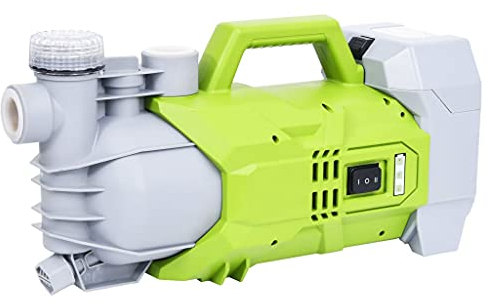 vidaXL Gartenpumpe Kabellos Batteriebetrieben mit Ladegerät Akku Wasserpumpe Brunnenpumpe Pumpe Regenwasserpumpe Akkupumpe Garten 180W 2800L/h