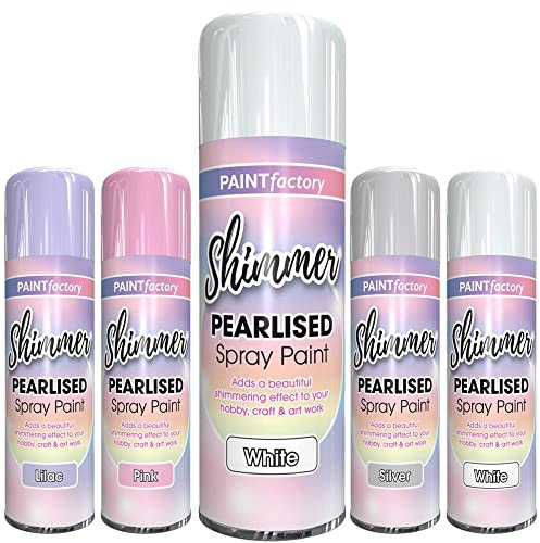 Classic Signature 1 x Pearlised Shimmer White Spray Paint 400ml, Spray Paint in variety of colors White Pink Silver Lilac,Arts Crafts