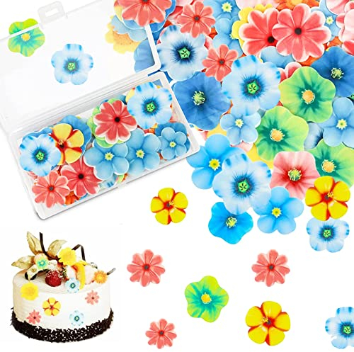 HIQE-FL 80 Pezzi Fiori decorazioni commestibili torte Cupcake Toppers