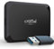 Crucial X9 1TB Portable External SSD with USB-A Adapter - Up to 1050MB/s, External Solid State Drive, Works with PlayStation, Xbox, PC and Mac, USB-C 3.2 - CT1000X9SSD902