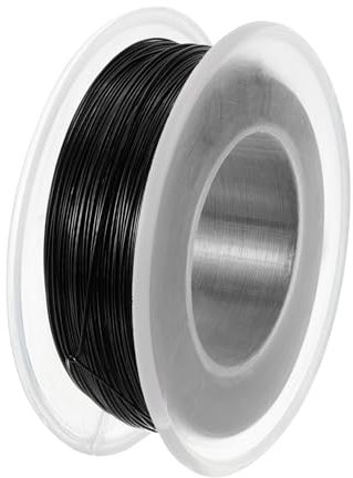 PATIKIL 328 Feet Picture Hanging Wire, Coated Cable 304 Stainless Steel Rope for Photo Frame Artwork Mirror Clothesline Railing, Black 0.015 Dia. 8.8lb Load