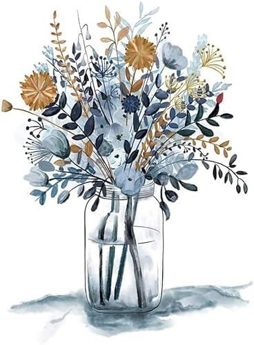 Aiuorty 5D Diamond Painting blumen set Complete Diamant Painting bilder Erwachsene Full DIY Diamant Kunst Malerei Stickerei Kreuzstich Home Wand Dekor 30x40cm (Blume)