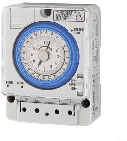 HEBEOT Mechanical Timer Socket, 24-hour Control, Memory Settings, 96 Groups Of Settings Fpr Household Appliances, Advertising Lights(12VAC/DC)