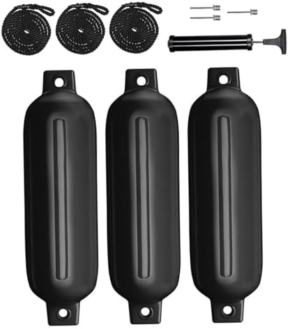 Jorzer Defensas Inflables Acanaladas para Barcos Defensas para Barcos Boya Inflable Acanalada De PVC para Yates Parachoques para Veleros 10 Uds.