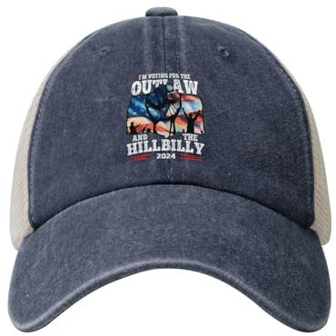 peiyeety Ich wähle den Outlaw und den Hillbilly 2024 Vintage Retro Trump Vance 2024 Präsident Hut Trucker Baseball Cap