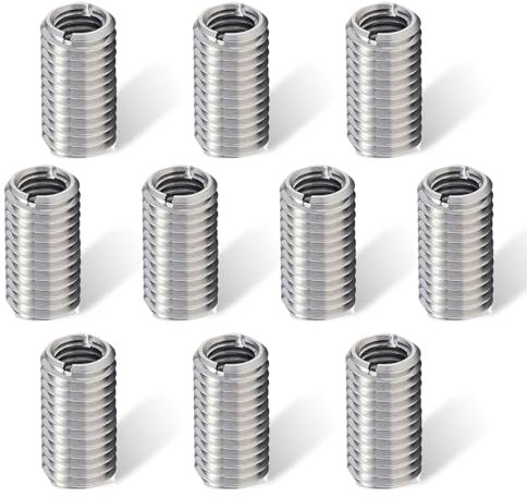 MAEXUS Inserto de rosca, adaptador de rosca de 10 unidades M8 a M6, tuerca reductora de 15 mm, casquillos roscados, elementos de fijación, adaptador de rosca de acero inoxidable, herramienta de
