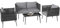 Outsunny Gartenmöbel Set 4 Personen wetterfest Balkonmöbel-Set mit 2er Sofa, Sessel Glastisch Sitzkissen Outdoor Sitzgruppe Gartengarnitur Gartenlounge für Garten Balkon Hellgrau
