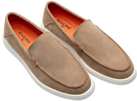 BARONE Mocassin homme d'été - Chaussure d'été en cuir véritable - Chaussure Made in Italy